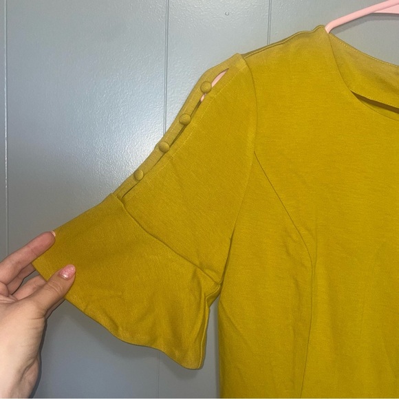 Boden Alexis Jersey Mustard Yellow Knee Length Dress 6P - Picture 6 of 11